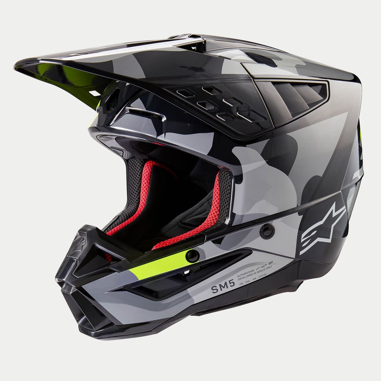 Alpinestars 2024 Supertech SM5 Rover 2 Dark Grey Yellow Flou Motocross Helmet